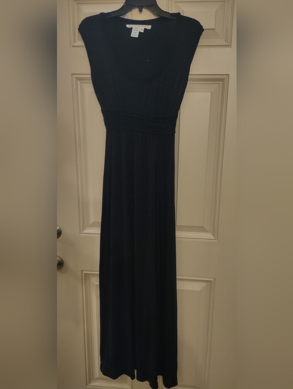 Max Studio Black Maxi Dress with Ruched Waist